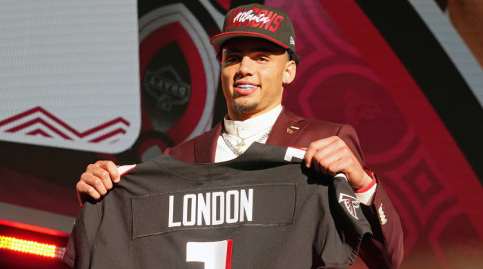 USC wide receiver Drake London after being selected as the eighth overall pick to the Atlanta Falcons during the first round of the 2022 NFL Draft.